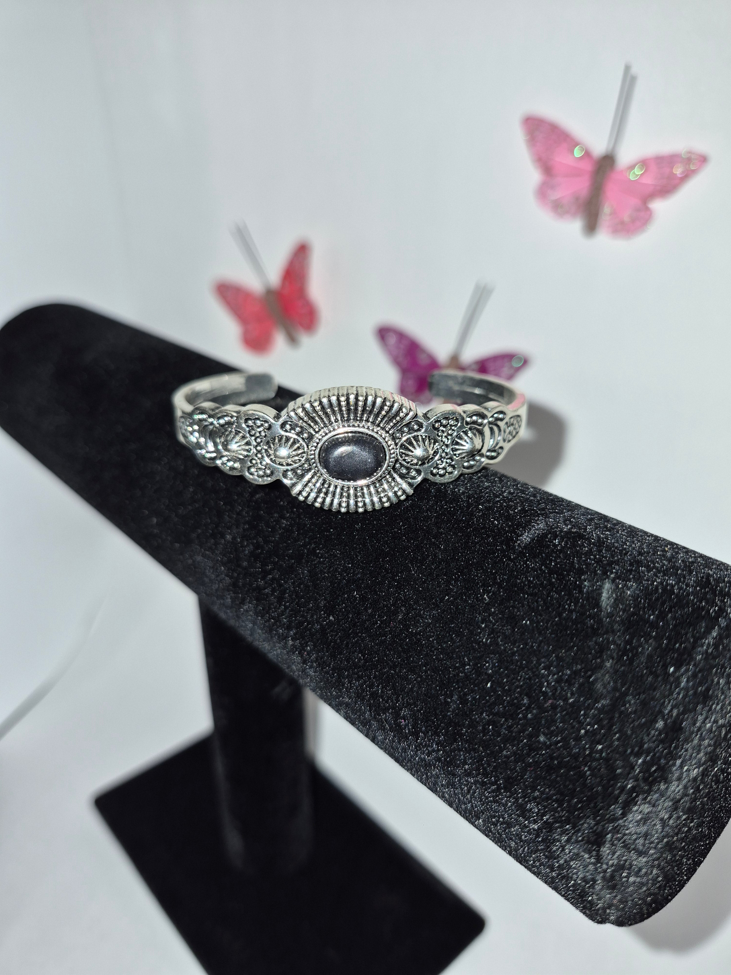 Black and Silver cuff bracelet
