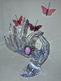 Silver tone purple stone