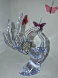 Silver tone rombus shape