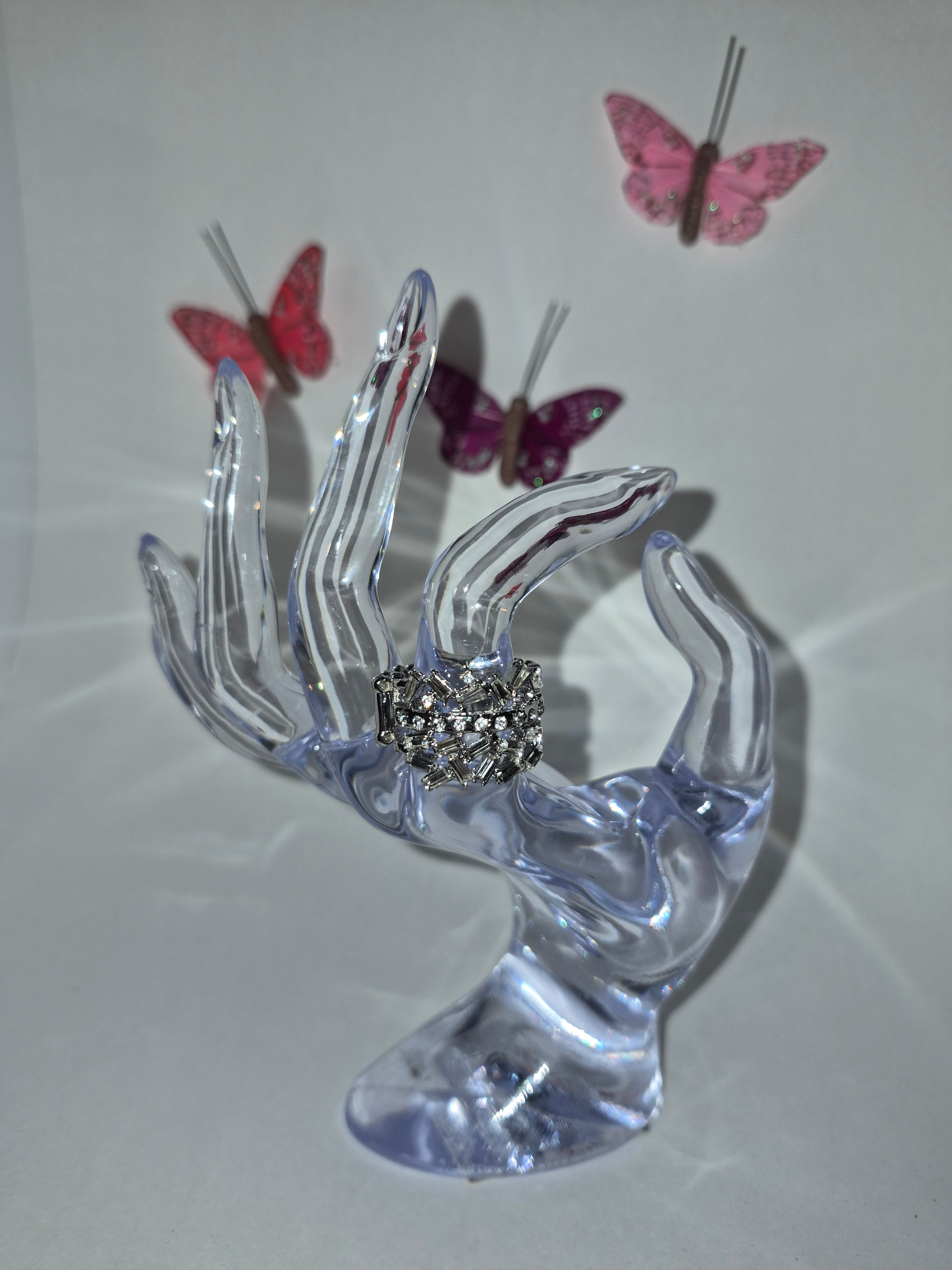 Silver and clear stones