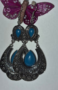 Blue and silver earrings